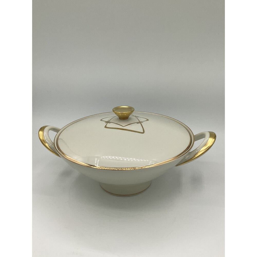 Edelstein Bavaria Porcelain China Roslau Gold Tureen W/Lid Mint Vintage 20298